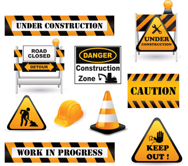 Under construction elements, vector illustration